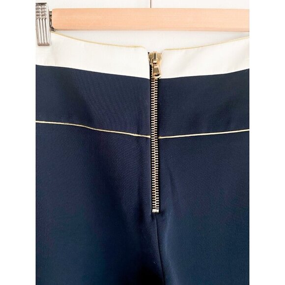 Pierre Balmain Wide Leg Knit Sailor Style Navy BLue Palazzo Pants 36 - Picture 6 of 13